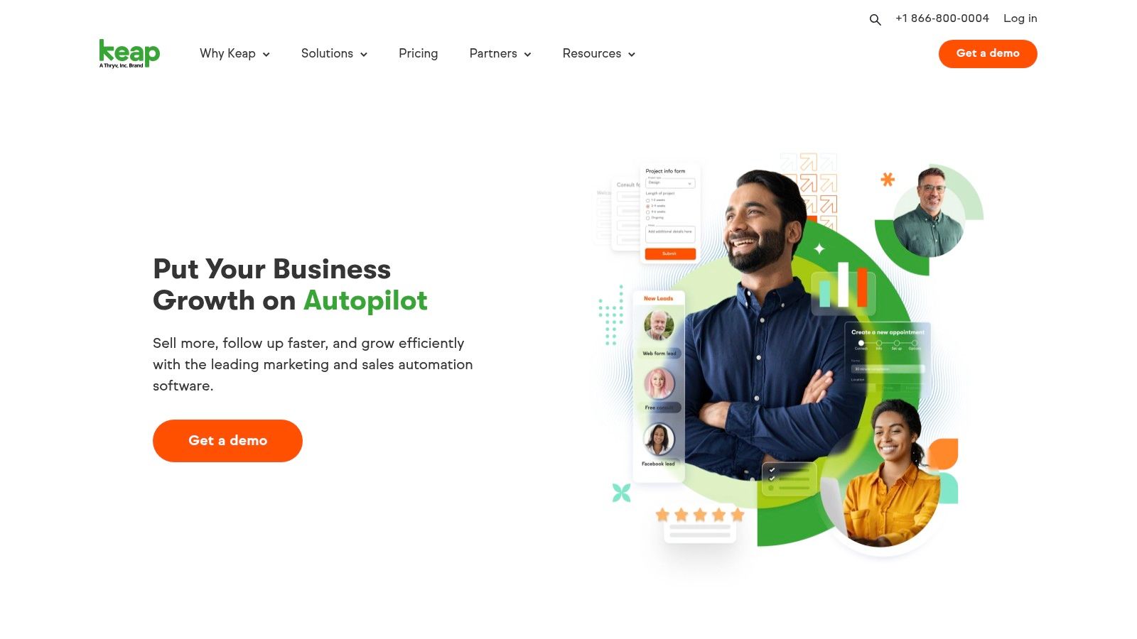 Keap automation software interface
